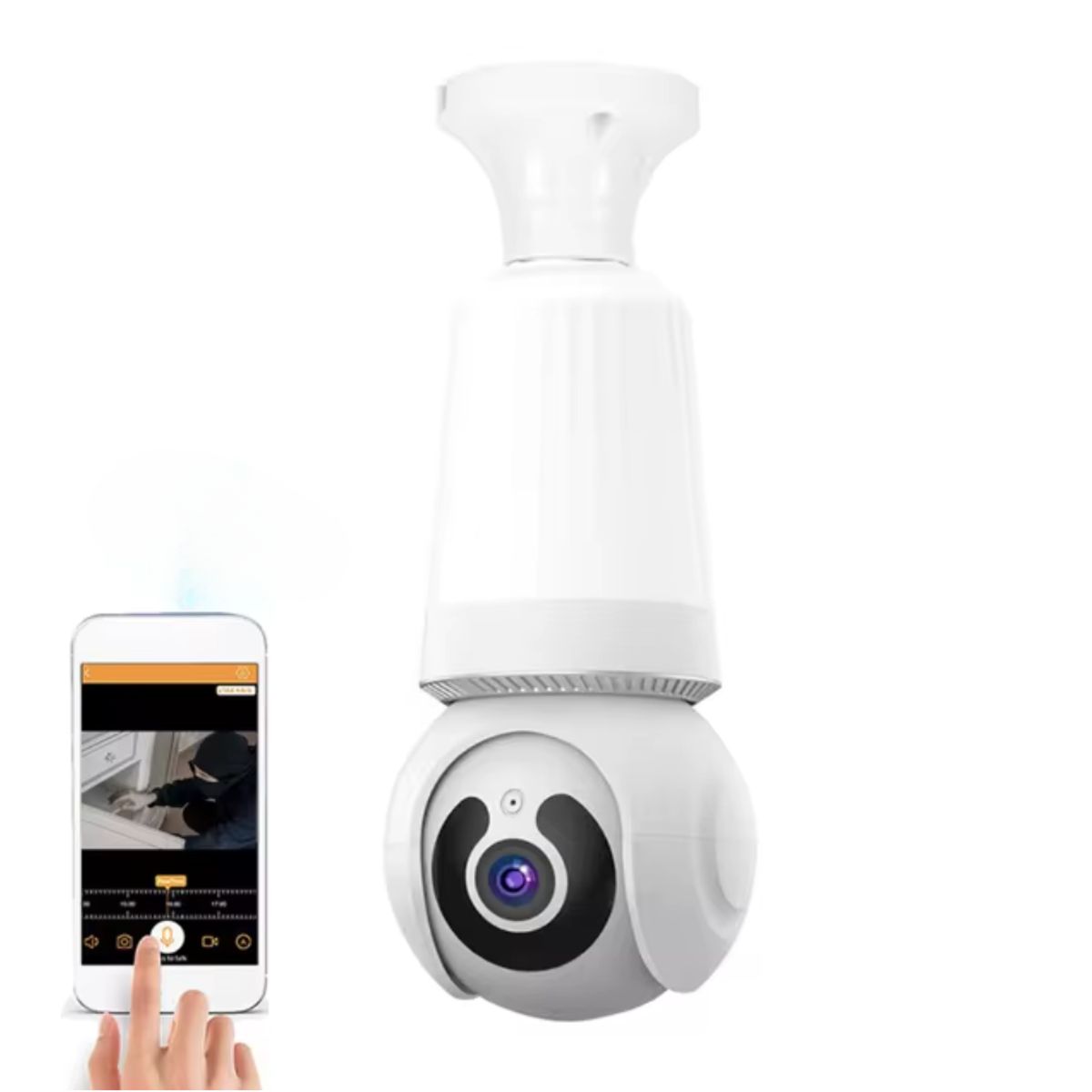 GENERICO - Camara Ip Tipo Bombillo 360º Robotica Wifi Vision Nocturna