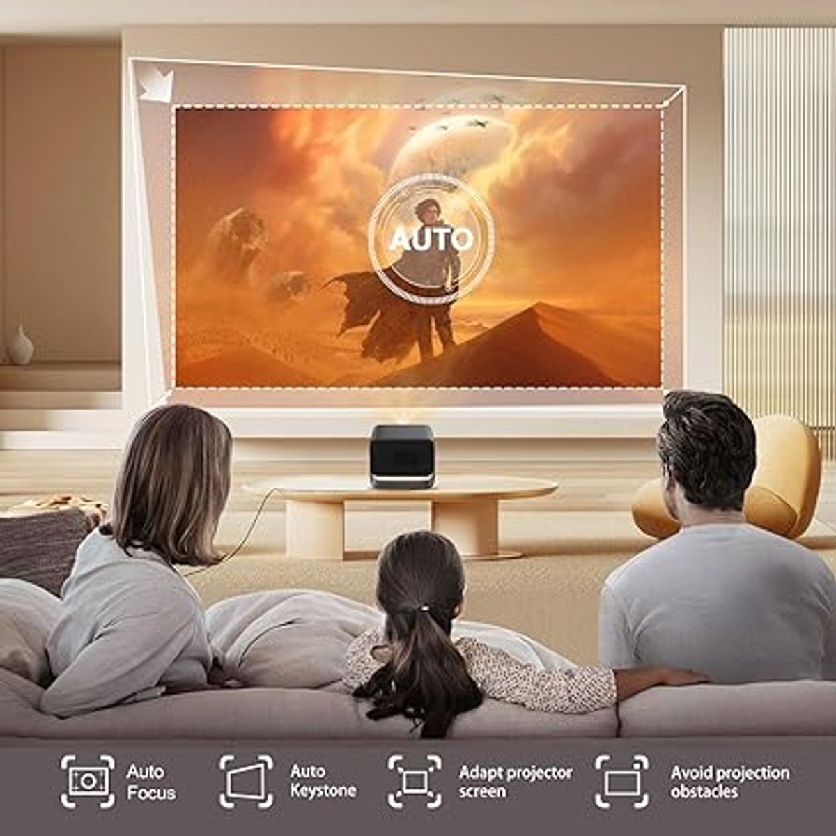 GENERICO - Proyector Inteligente HIPPUS Auto Smart Keystone 4K con Wifi 6
