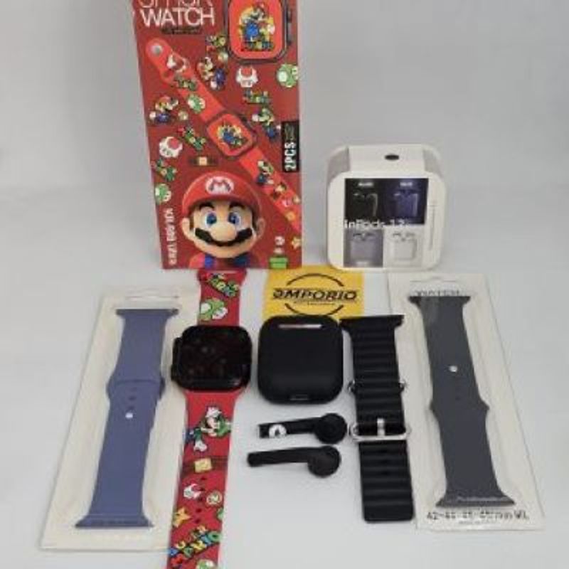 GENERICO - COMBO NIÑOS RELOJ ULTRA KR999+PULSO+AUDIFONOS I12TWS.