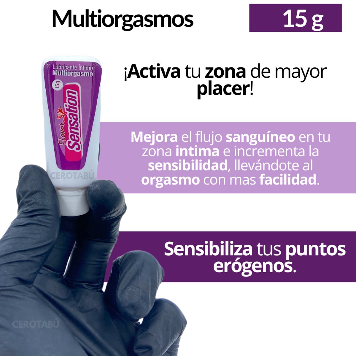FLAVOR SEX - x3 Lubricante Intimo Multiorgasmos Gel Sensibilizante