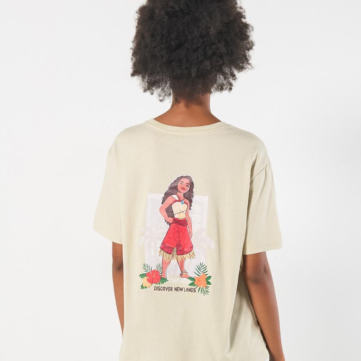 KOAJ - KOAJ Camiseta kaki en algodón manga corta con diseño de Moa Mujer