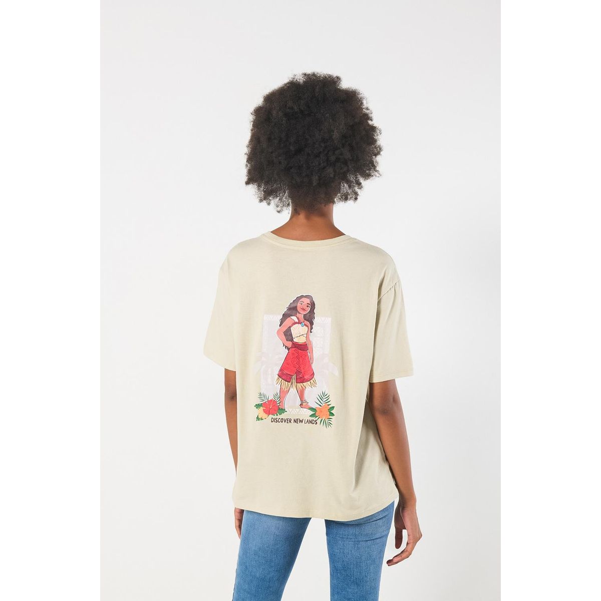 KOAJ - KOAJ Camiseta kaki en algodón manga corta con diseño de Moa Mujer