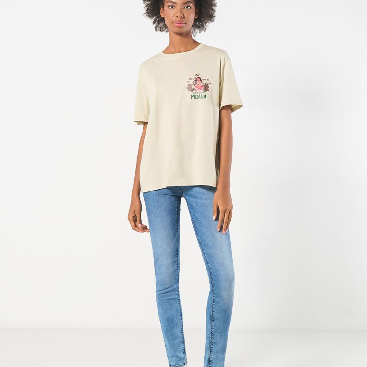 KOAJ - KOAJ Camiseta kaki en algodón manga corta con diseño de Moa Mujer