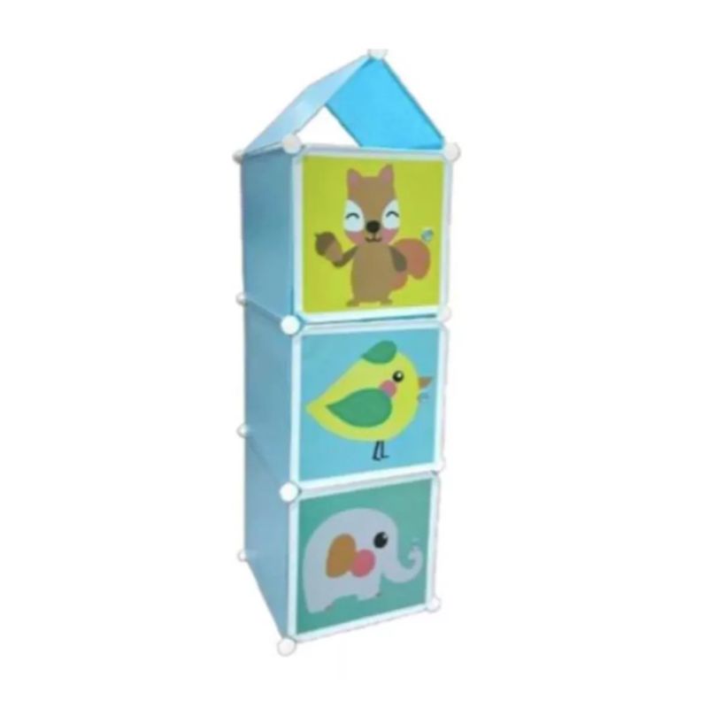 GENERICO - Armario Infantil de 3 Niveles – Organizador de Juguetes y Ropa