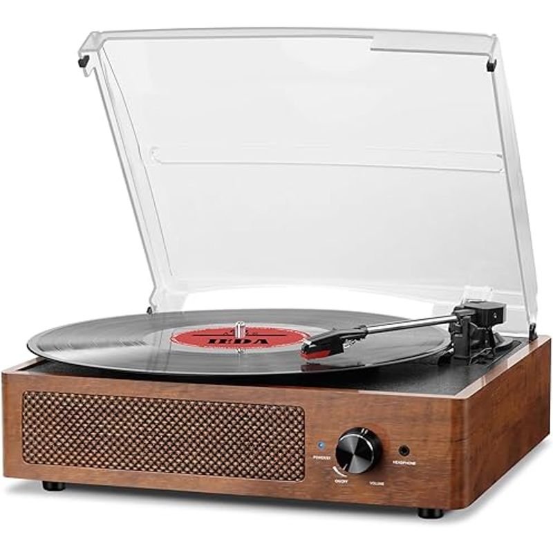 GENERICO - Tocadiscos de Vinilo Vintage Con Altavoces 3 Velocidades y Bluetooth