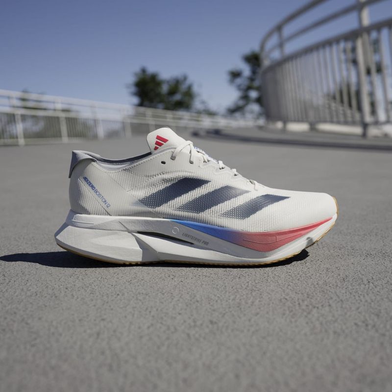 ADIDAS - Adidas Adizero Boston 12 M Tenis blanco de hombre para correr