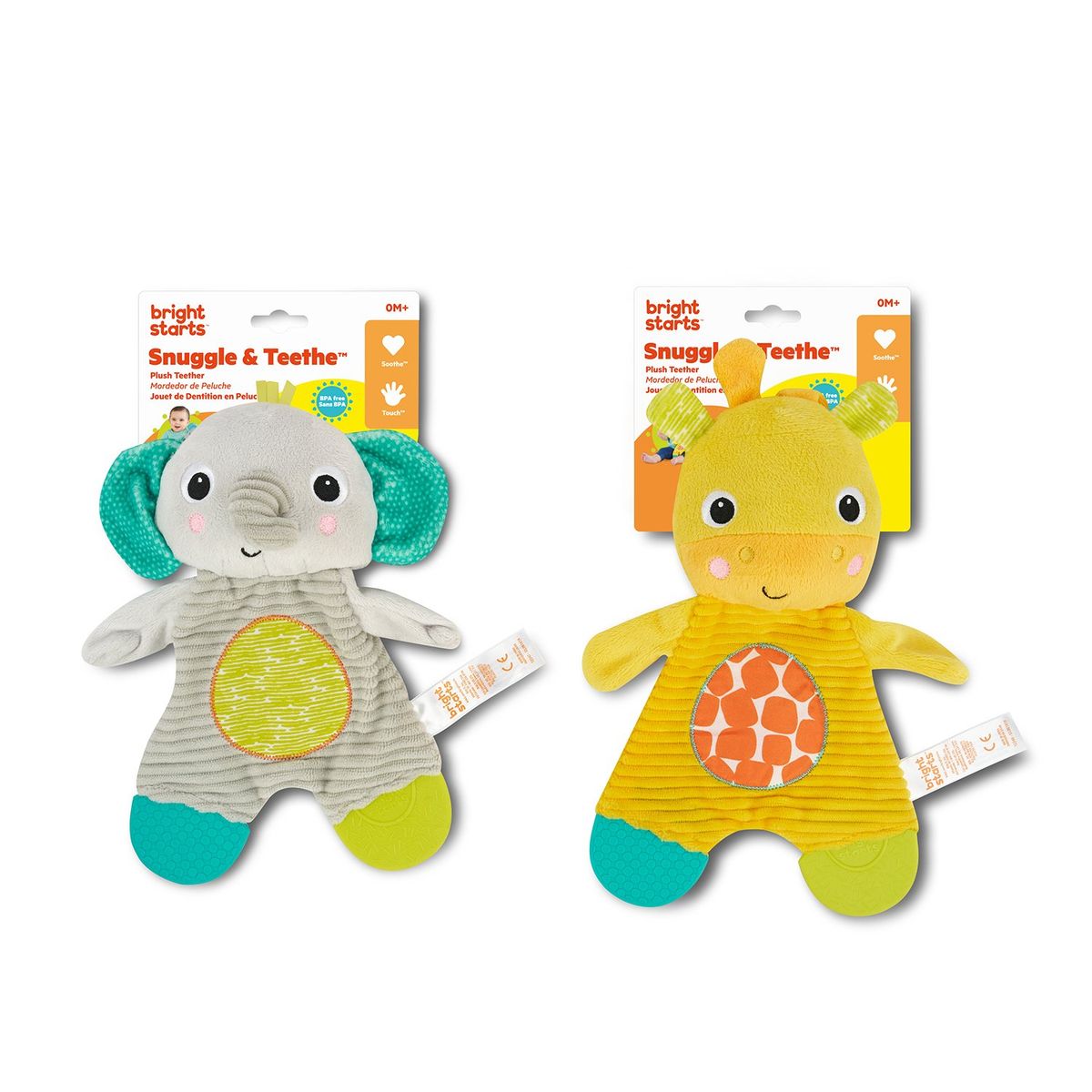 BRIGHT STARTS - Set de Mordedores x 2 Jirafa y Elefante 8916