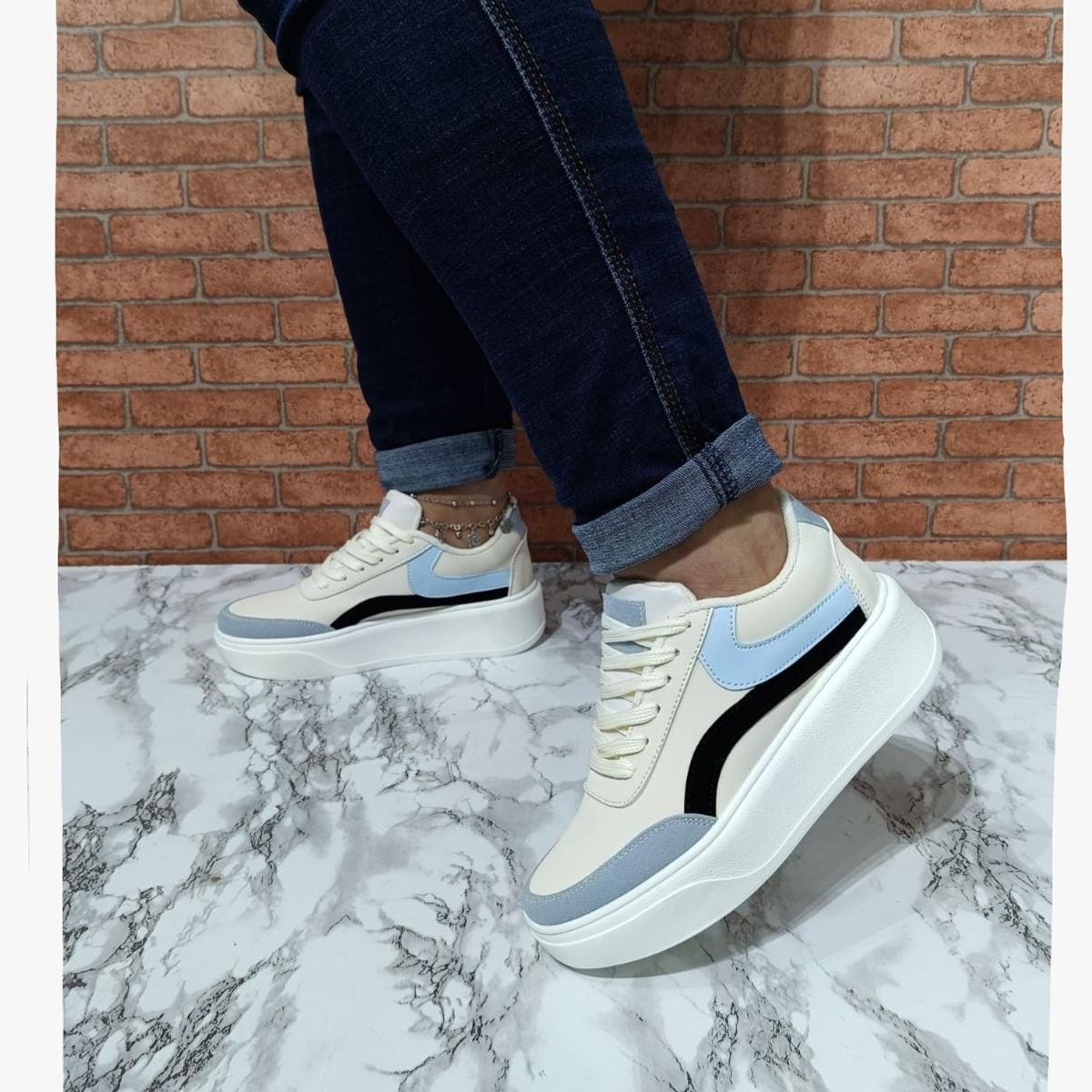 URBAN PLUS - TENIS PARA MUJER BEIGE