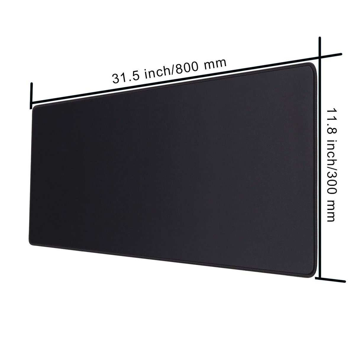 GENERICO - Mouse Pad Xl Negro Antideslizante 80x30 Cm