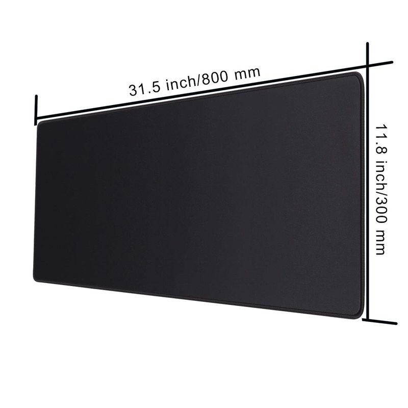 GENERICO - Mouse Pad Xl Negro Antideslizante 80x30 Cm