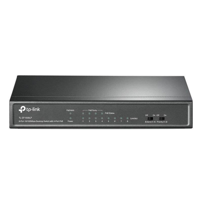 TP LINK - SWITCH TP-LINK TL-SF1008LP 4 PUERTOS POE CON 8 PUERTOS 10/100 MBPS