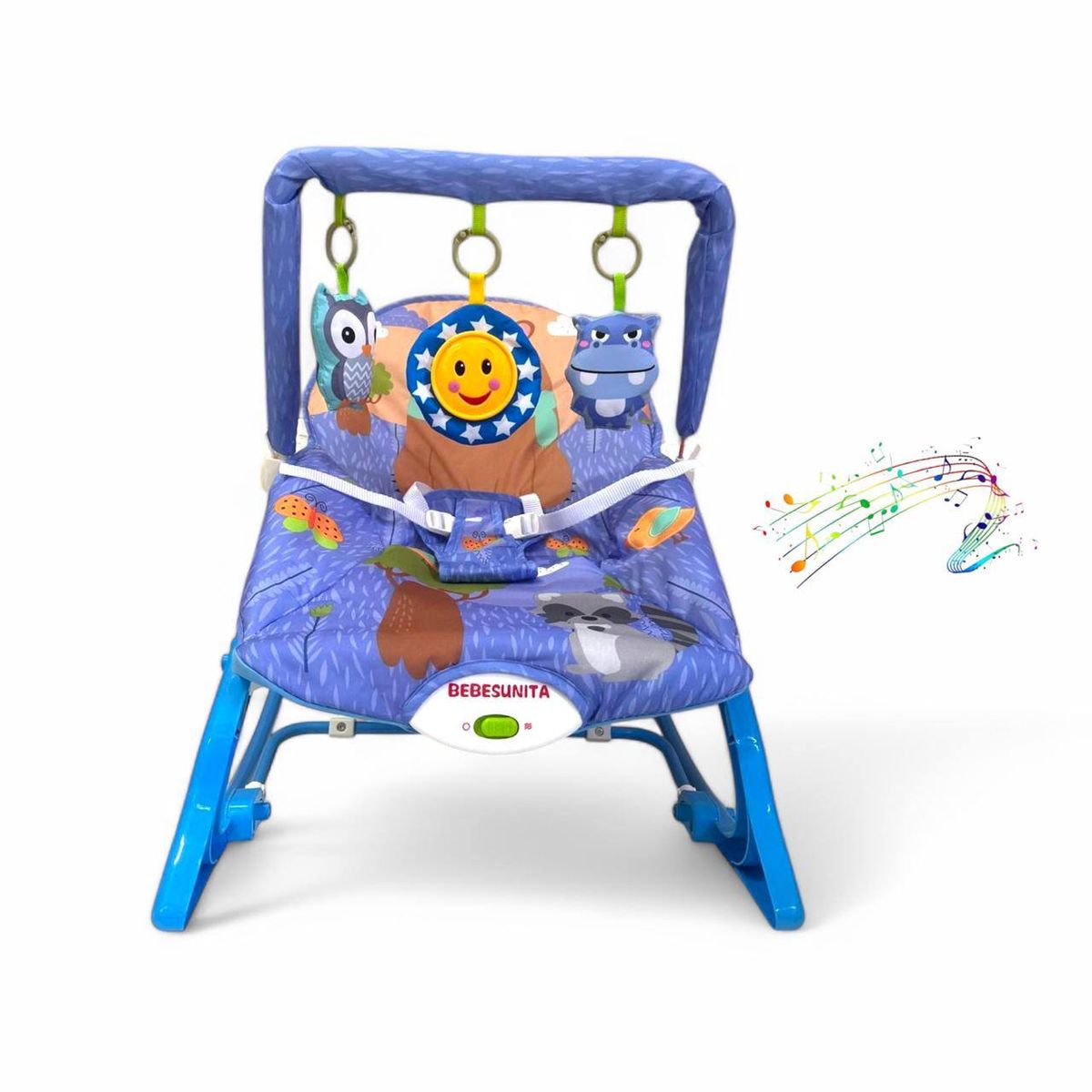 BRITOCHET - Silla Mecedora Bebé Musical REF 68129 Morado Osito