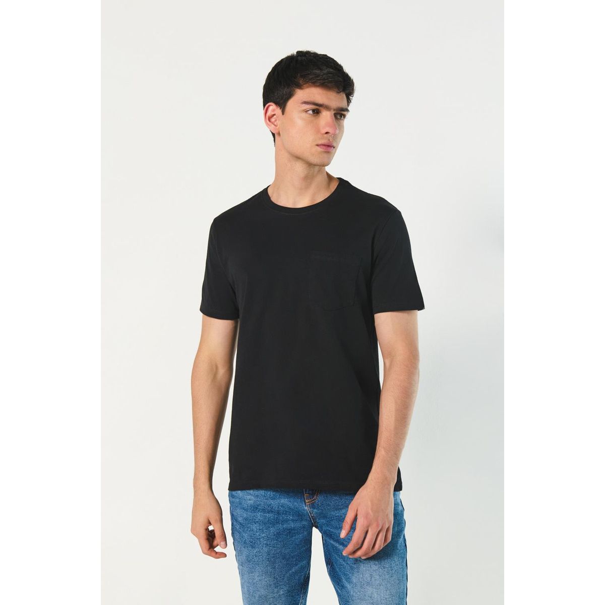 KOAJ - KOAJ Camiseta manga corta unicolor con bolsillo en frente Hombre