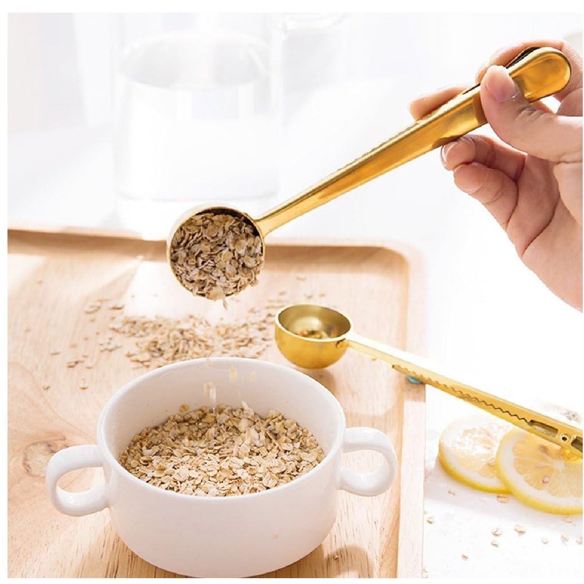 MUNDO BEBE - Cuchara Medidora De Café Con Clip En Acero Inoxidable