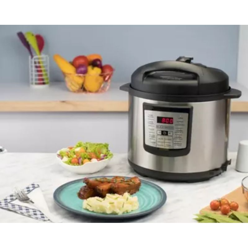 BLACK+DECKER - Olla de Presión Multifuncional Black+Decker Cocina Rápida y Versátil