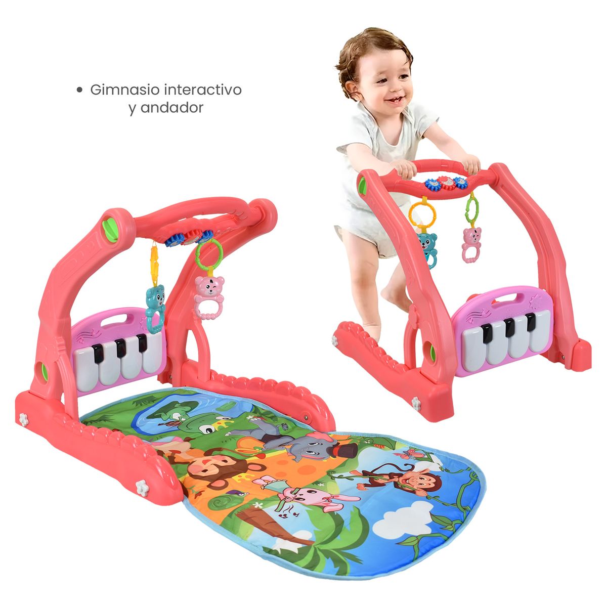 MAMI LOVE - Gimnasio Interactivo 3 en 1 Mami Love Rosa MM2348