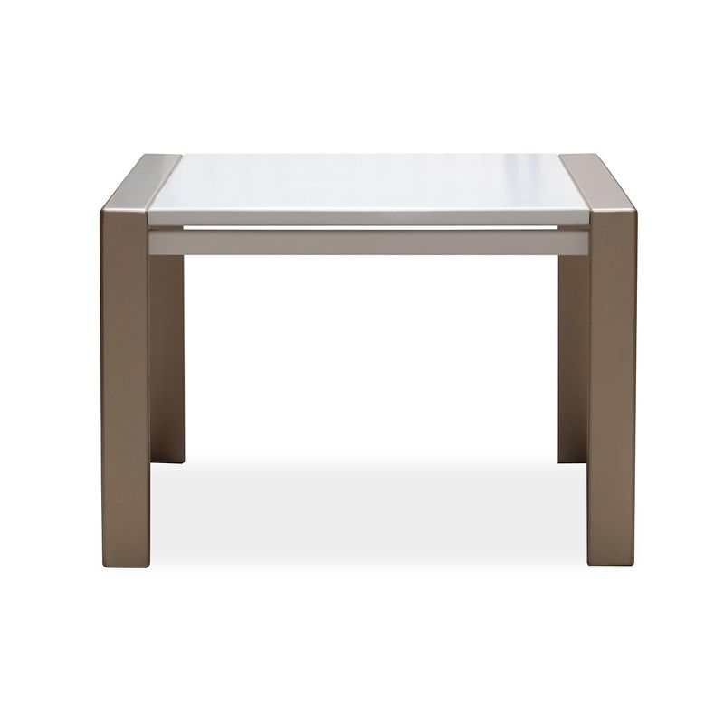 ELITE LIVING - MESA COMEDOR 4 PUESTOS OXFORD BLANCO PERLA CHAMPAÑA