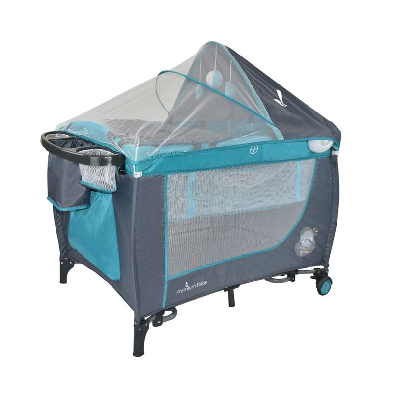 BABIES AND KIDS - Cuna Corral Mecedora Bebé Napoles Premium Baby Turquesa
