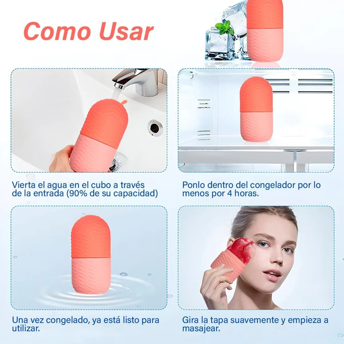 SKY - Molde Masajeador Facial Hielo NO GENERICO