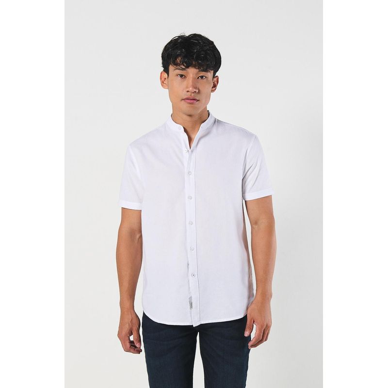 KOAJ - KOAJ Camisa cuello neru o mao, manga corta en slim fit HOMBRE
