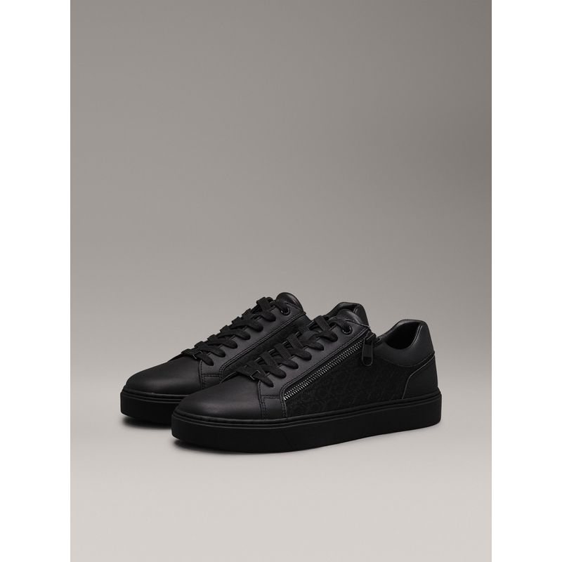 CALVIN KLEIN - Tenis negro con monograma y cremallera en el lateral Calvin Klein