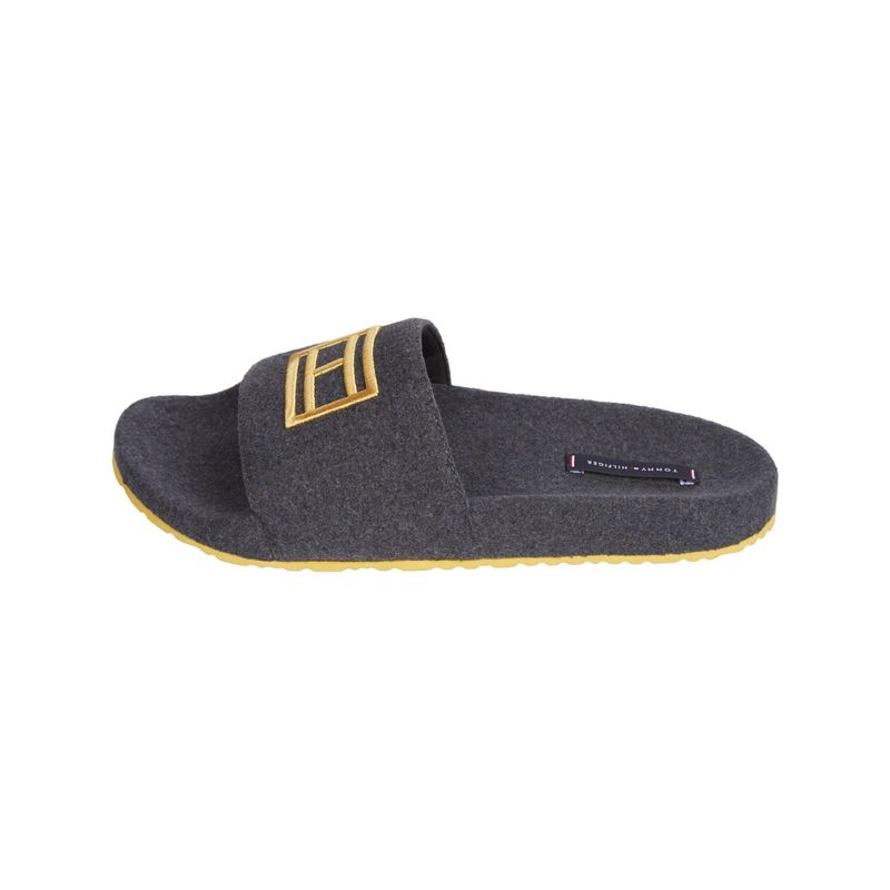 TOMMY HILFIGER - Sandalias Gris de fieltro con logo bordado Tommy Hilfiger
