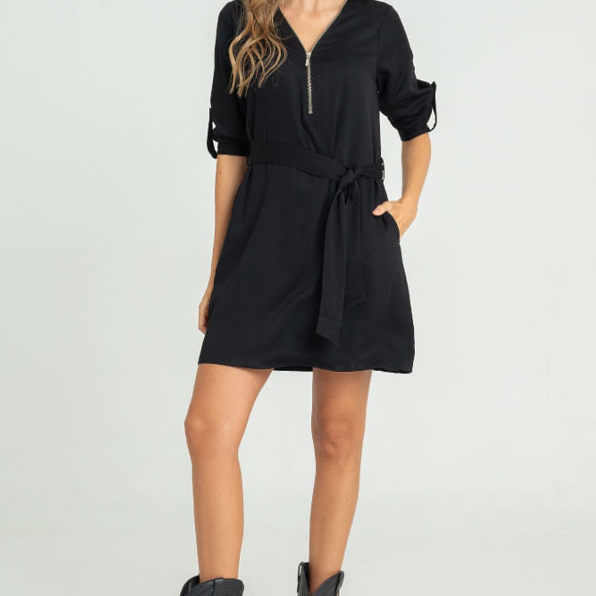 RAGGED - Vestido corto francheska Negro Ragged