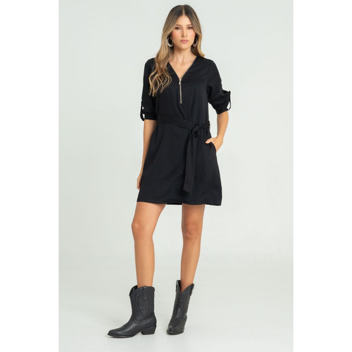 RAGGED - Vestido corto francheska Negro Ragged