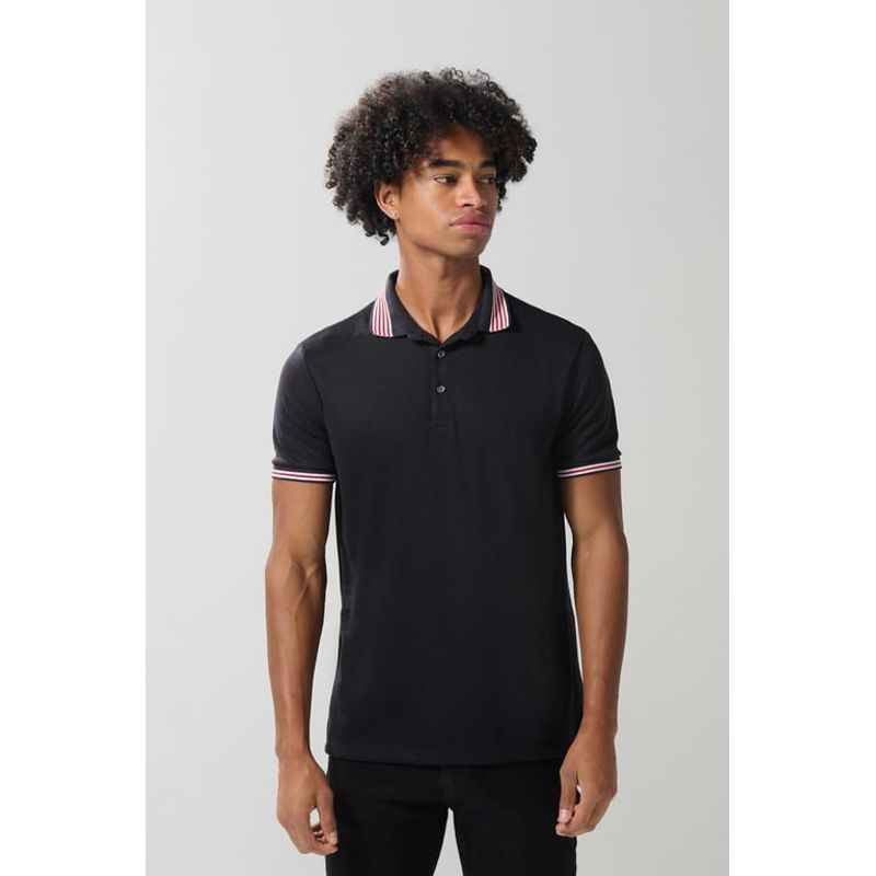 KOAJ - KOAJ Camiseta Polo unicolor con cuello y puños tejidos. HOMBRE
