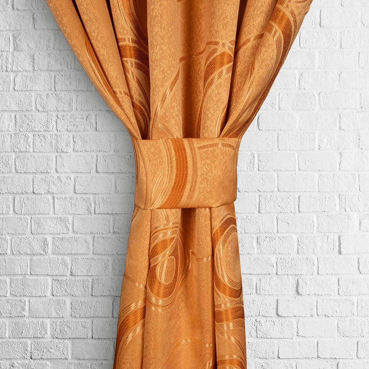 ADVANCE - Cortina de Aros Mostaza En Jacquard 280 cms x 210 cms 2 piezas