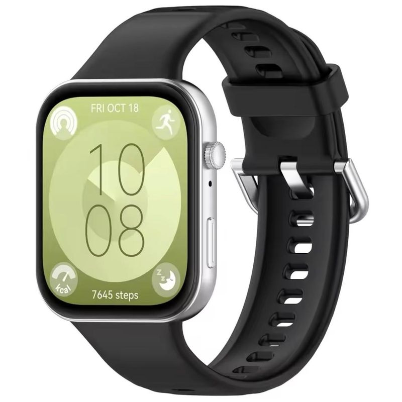 GENERICO - Correa de Silicona Para Huawei Watch fit 3 - Negro