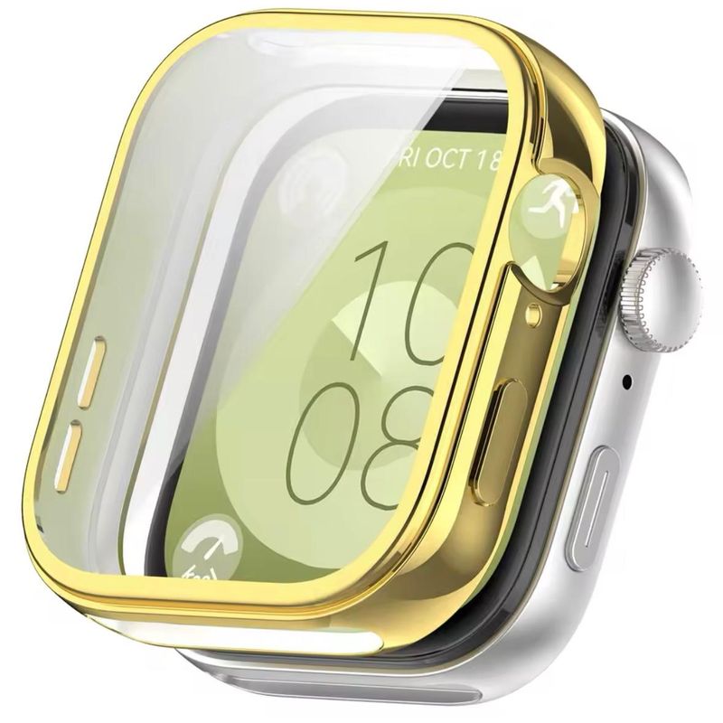 GENERICO - Case Protector de Pantalla Tpu Para Huawei Watch Fit 3 Dorado