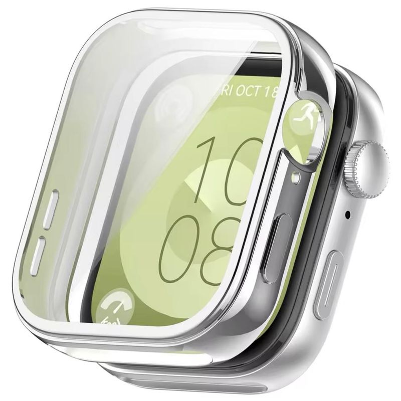 GENERICO - Case Protector de Pantalla Tpu Para Huawei Watch Fit 3 Plateado