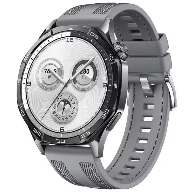 GENERICO - Correa Nylon Silicona 22mm Para Huawei Gt5 y Gt4 de 46mm Gris