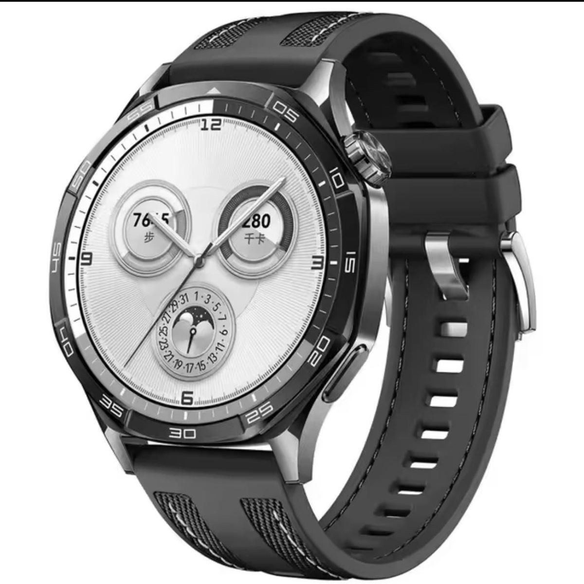 GENERICO - Correa Nylon Silicona 22mm Para Huawei Gt5 y Gt4 de 46mm Negro