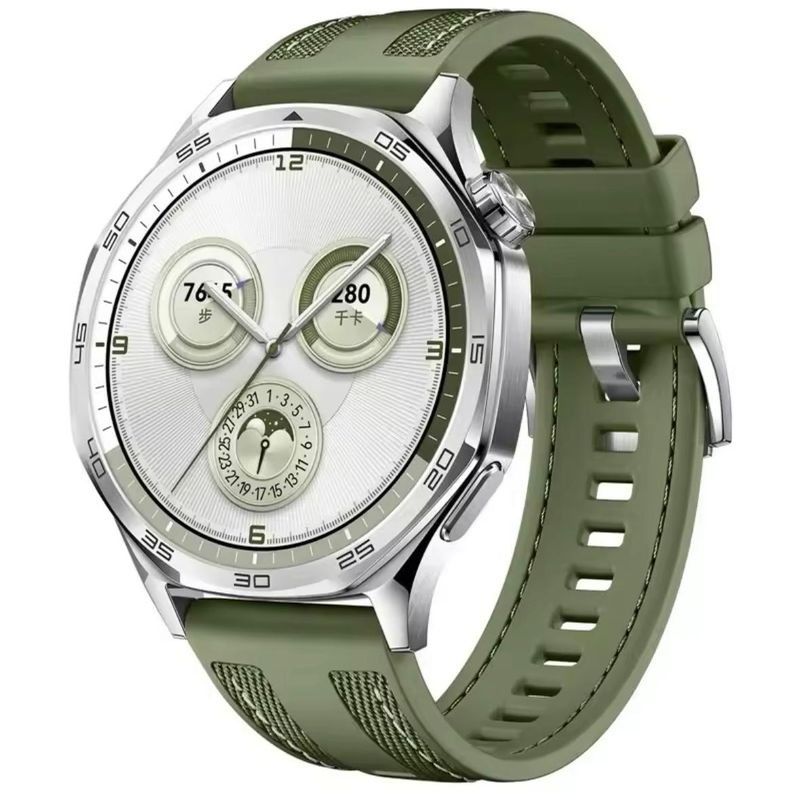 GENERICO - Correa Nylon Silicona 22mm Para Huawei Gt5 y Gt4 de 46mm Verde