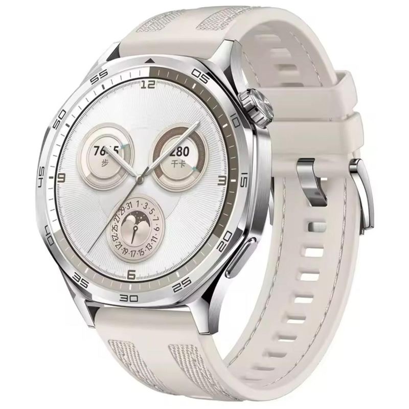 GENERICO - Correa Nylon Silicona 22mm Para Huawei Gt5 y Gt4 de 46mm Beige