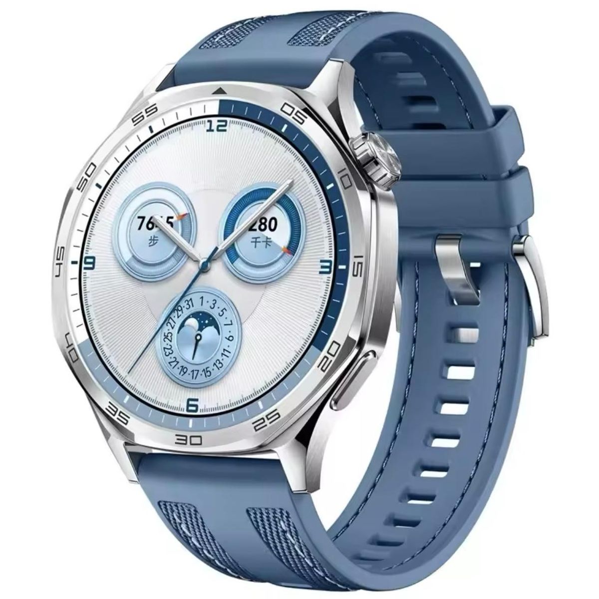GENERICO - Correa Nylon Silicona 22mm Para Huawei Gt5 y Gt4 de 46mm Azul claro