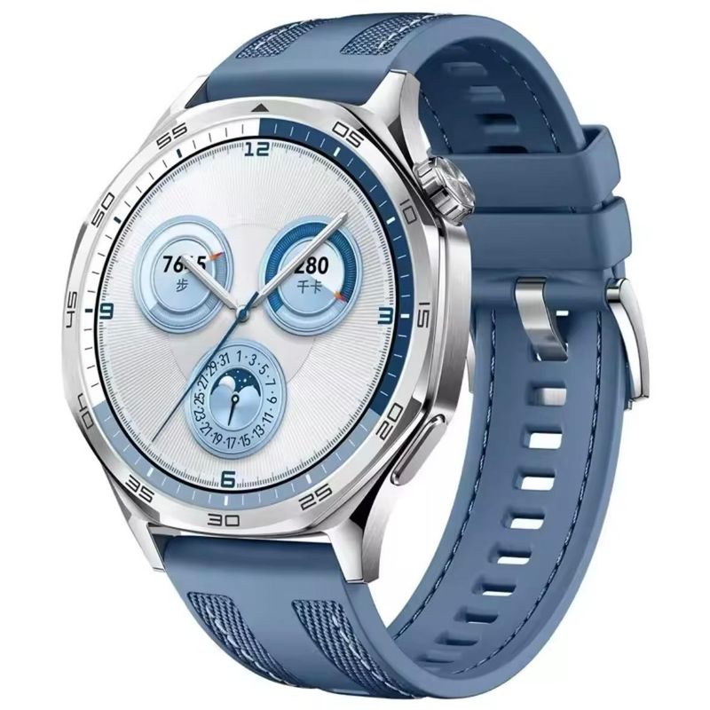 GENERICO - Correa Nylon Silicona 22mm Para Huawei Gt5 y Gt4 de 46mm Azul claro
