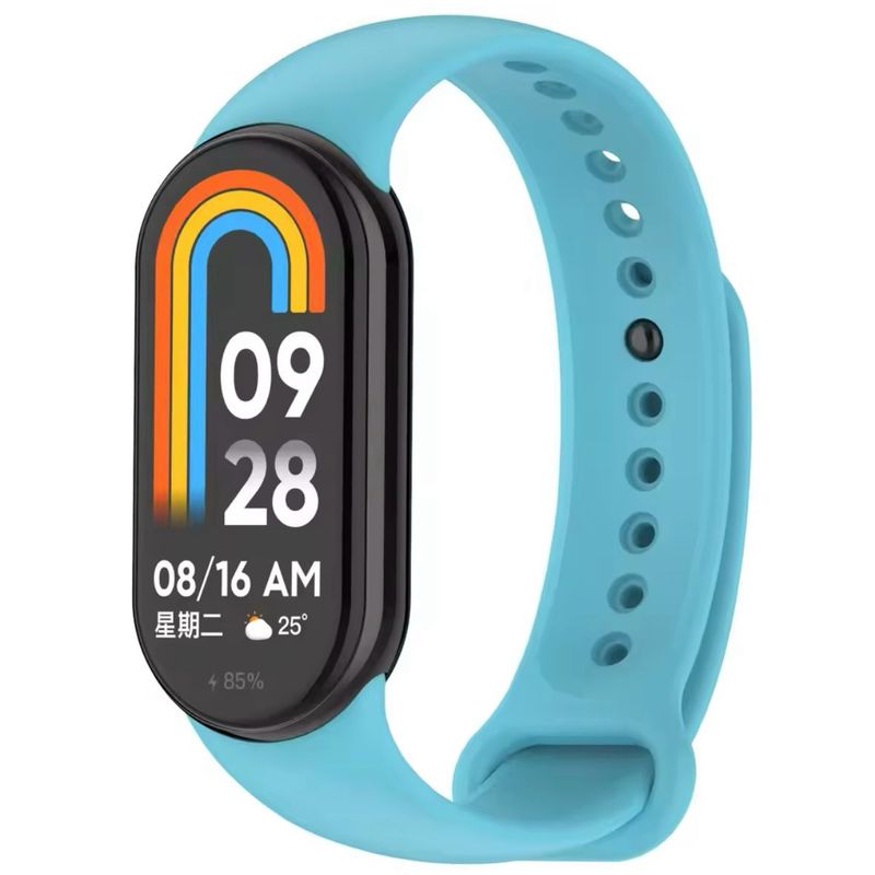 GENERICO - Correa de Silicona Para Xiaomi Band 9 y 8 Azul cielo