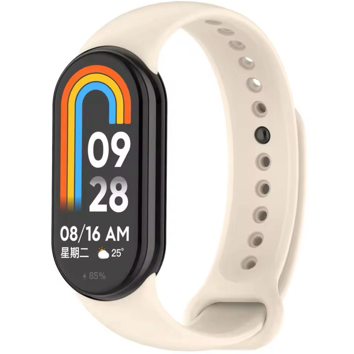 GENERICO - Correa de Silicona Para Xiaomi Band 9 y 8 Beige