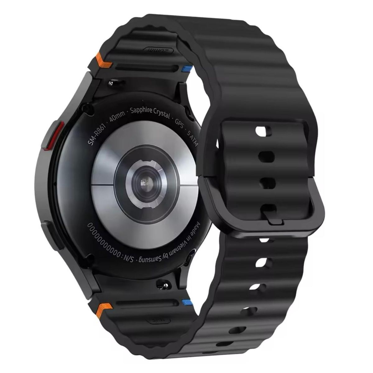GENERICO - Correa de Silicona Para Samsung Galaxy Watch 7-6-5-4-FE Negro