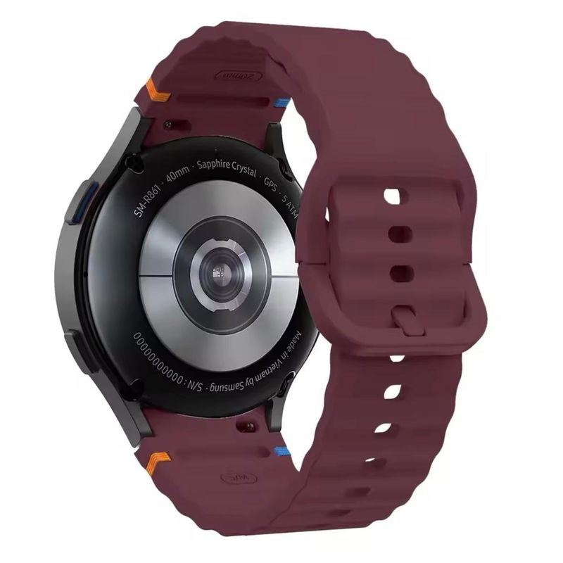 GENERICO - Correa de Silicona Para Samsung Galaxy Watch 7-6-5-4-FE Vinotinto