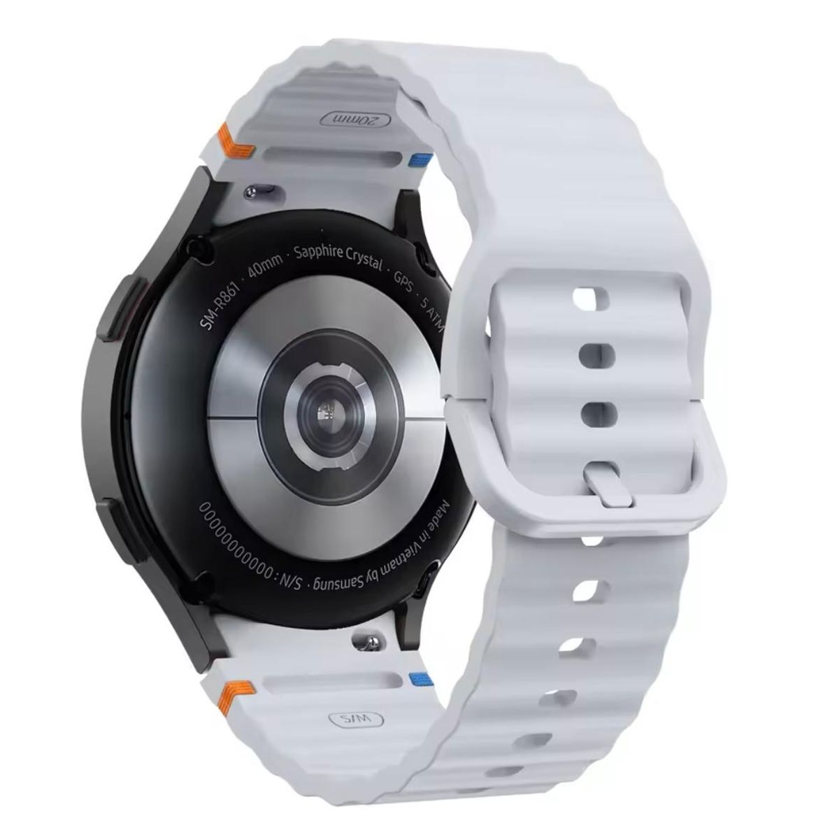 GENERICO - Correa de Silicona Para Samsung Galaxy Watch 7-6-5-4-FE Gris claro