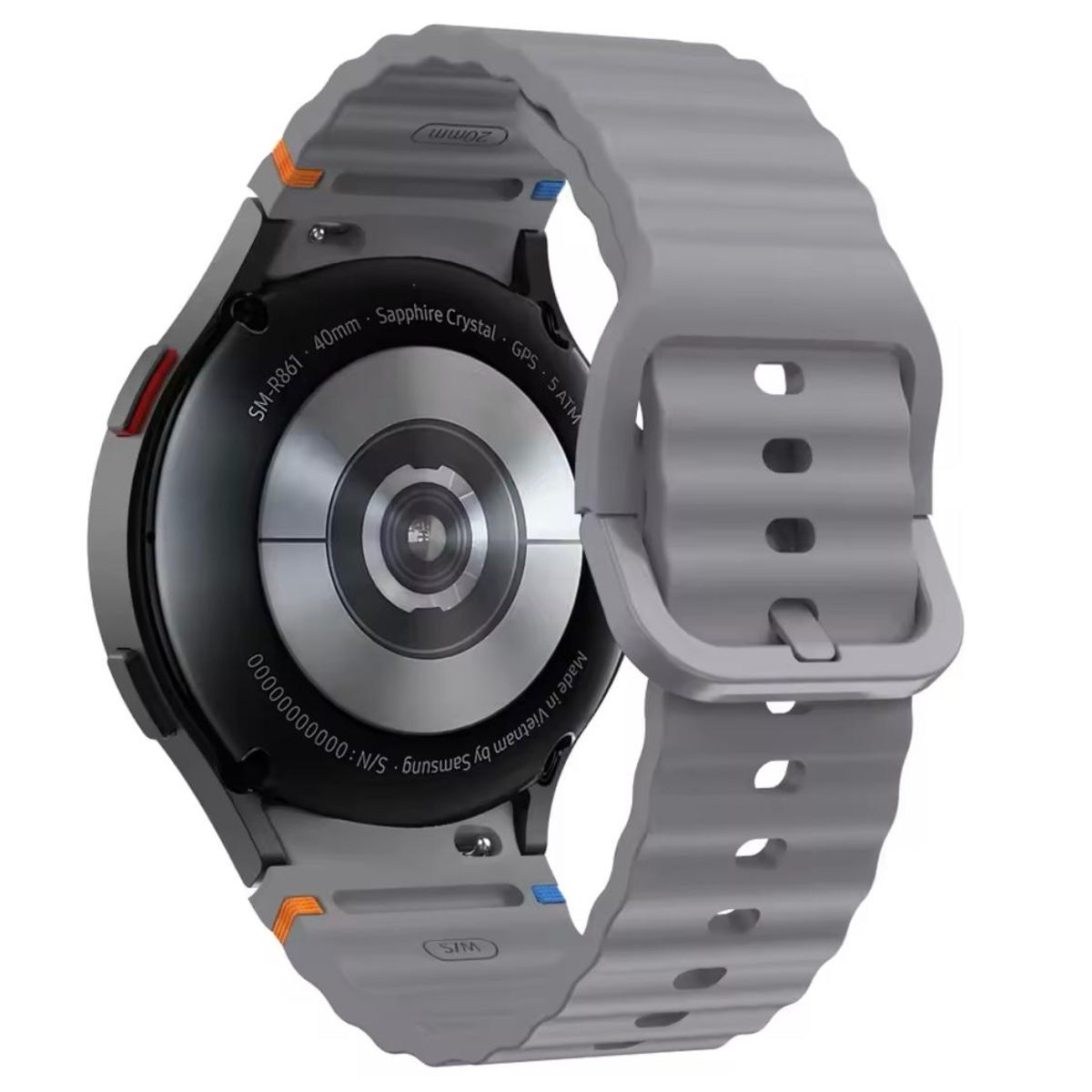 GENERICO - Correa de Silicona Para Samsung Galaxy Watch 7-6-5-4-FE Gris oscuro