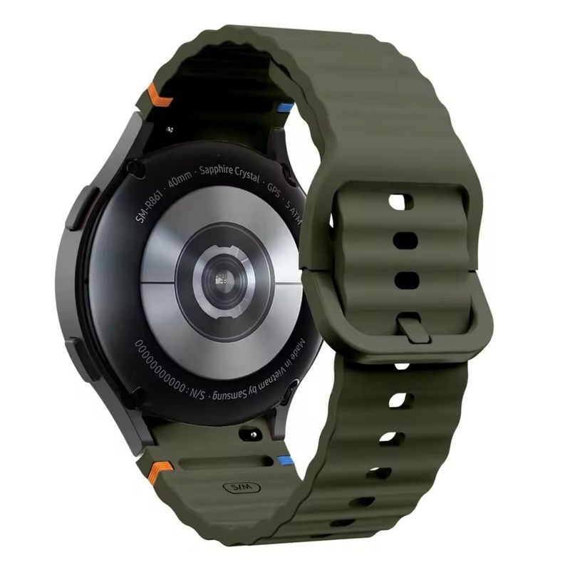 GENERICO - Correa de Silicona Para Samsung Galaxy Watch 7-6-5-4-FE Verde oliva