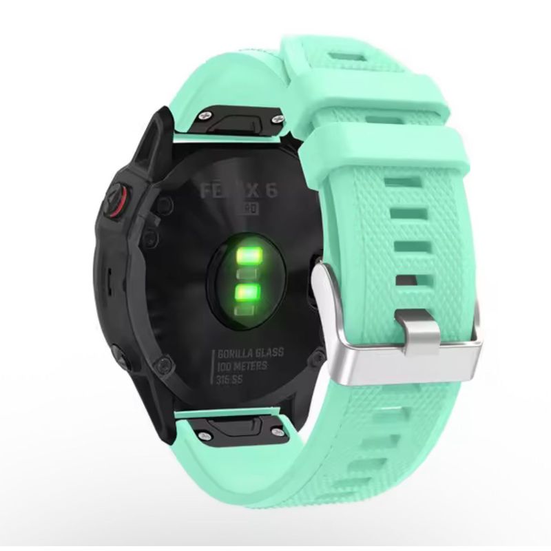 GENERICO - Correa de Silicona 22mm Para Garmin Fenix 5-6-7 Y Forerunner 955-945-935 Aguamarina