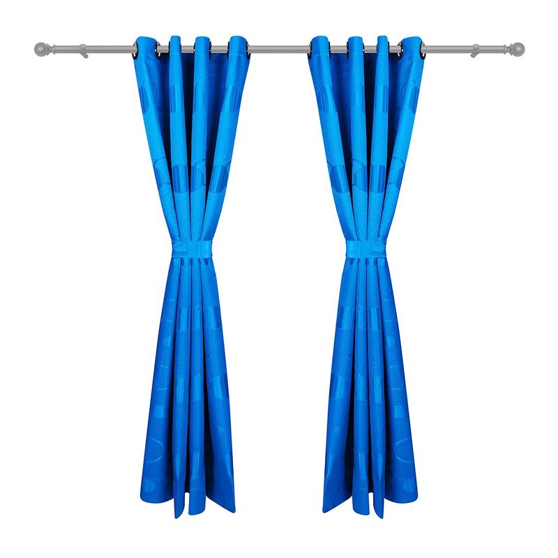 ADVANCE - Cortina de Aros Azul rey En Jacquard 280 cms x 210 cms 2 piezas