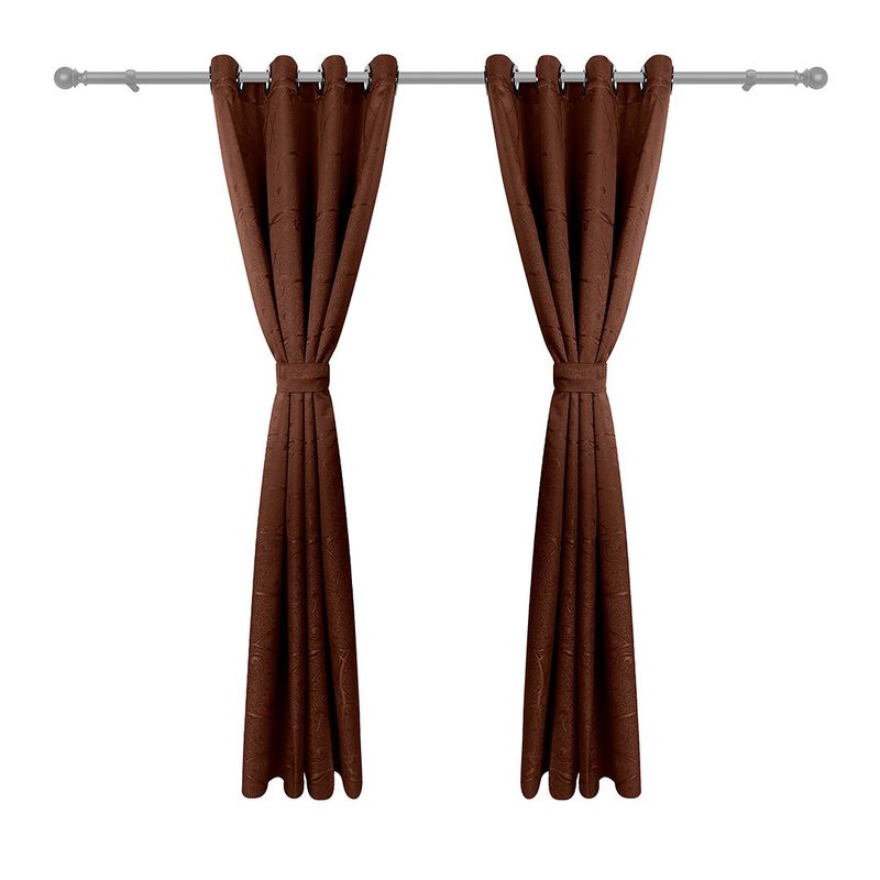 ADVANCE - Cortina de Aros Cafe/marron En Jacquard 280 cms x 210 cms 2 piezas