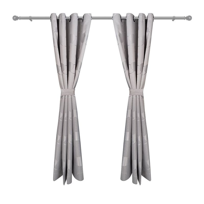 ADVANCE - Cortina de Aros Gris clara En Jacquard 280 cms x 210 cms 2 piezas